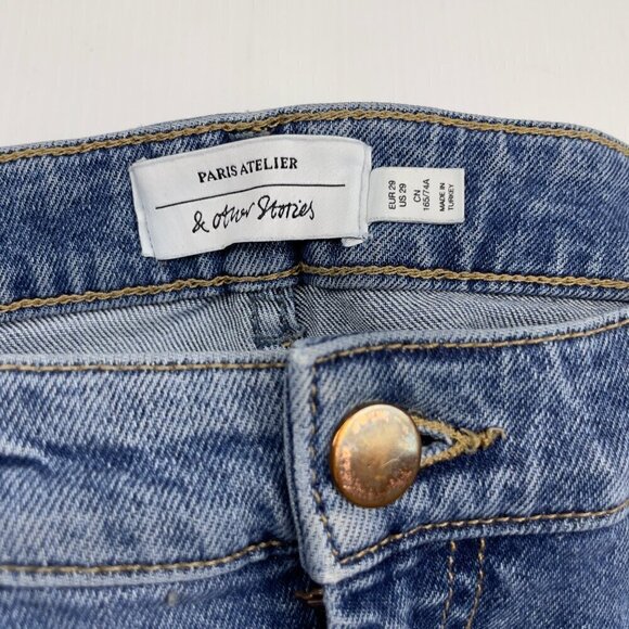 & Other Stories Jeans Embroided Sequins Cropped Paris Atelier s 29 - Picture 12 of 16